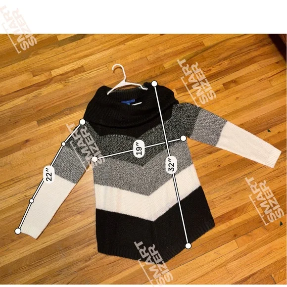 Elle Black and White Cowl Neck Sweater - Picture 5 of 8